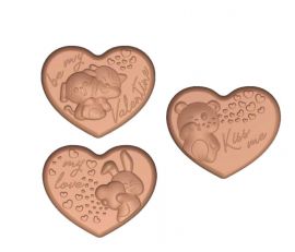 MOLDE BOMBON SURTIDO CORAZON 47x38 h.6mm(3x6und) 6gr